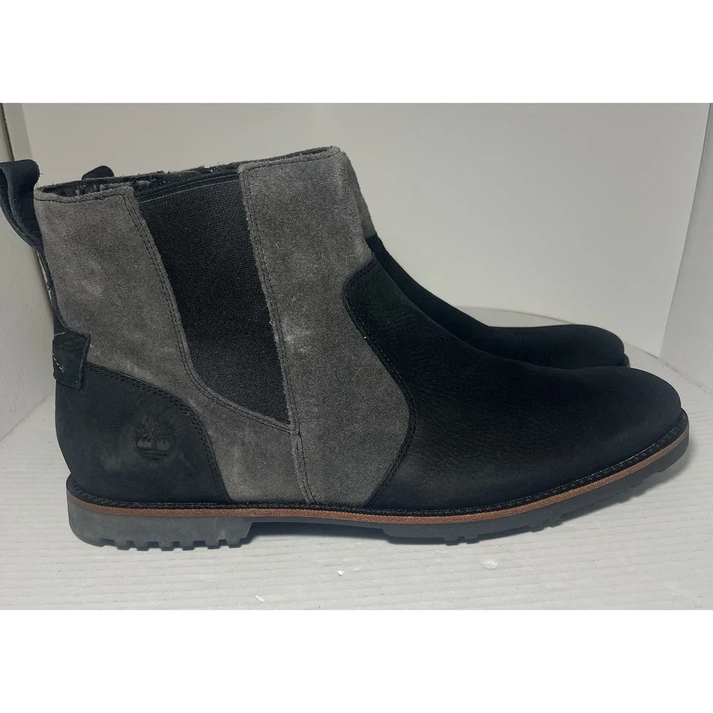 Timberland Side Zip Ankle Boots Mens US 11.5 Gray‎ Black